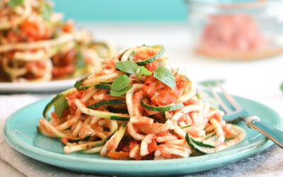 Zucchini Spaghetti with Tomato Sauce