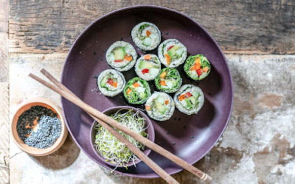 sushi with cauliflower rice