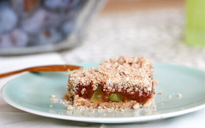 Raw Plum Crumble Cake