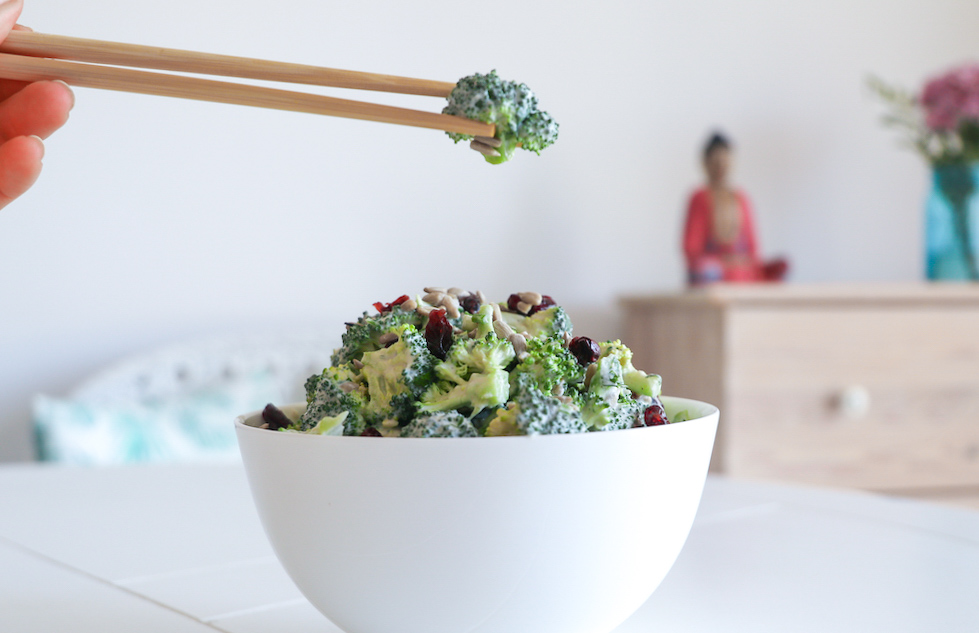 raw vegan broccoli salad